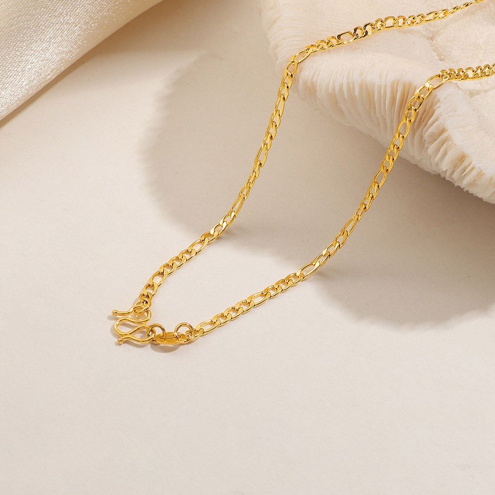 1Pcs New Titanium Steel Chain Necklace Non-fading All-match Clavicle Chain 45cm M-shaped Women's Simple Necklace