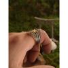 Night Works "Firm GUARD" Fashion Retro Gold North Star Wide Style Ring for Men Plus Size