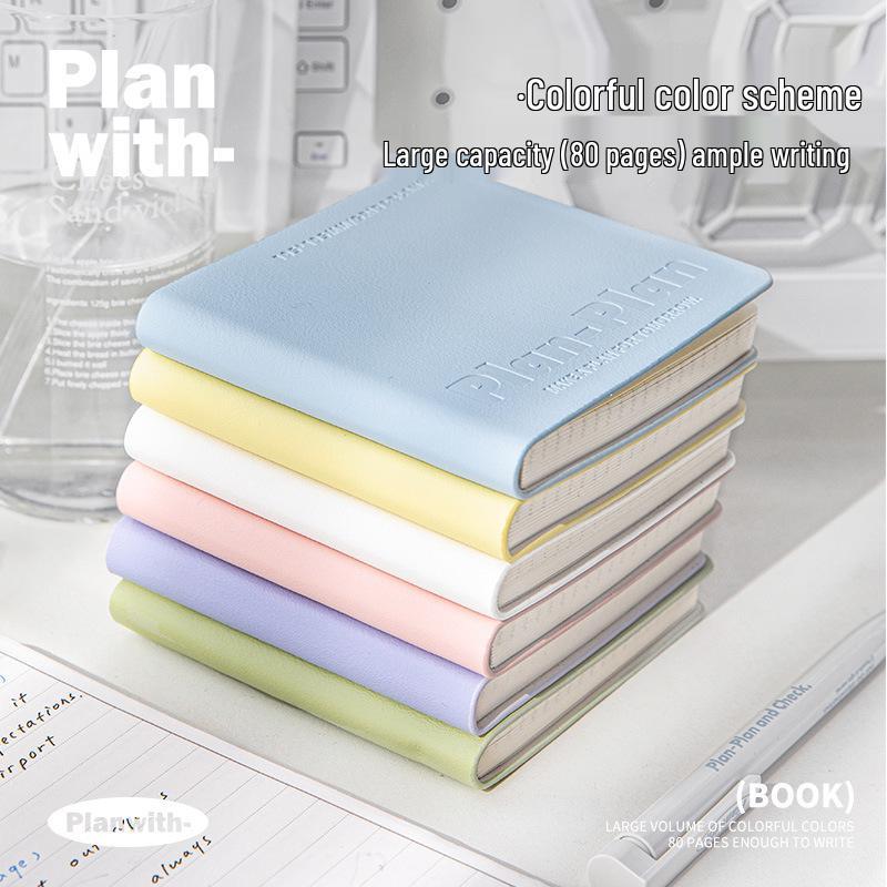 CUBE Planwith Portable Softcover Notebook - Waterproof PU Leather, Stitch-Bound, Pocket Size, 100g Paper