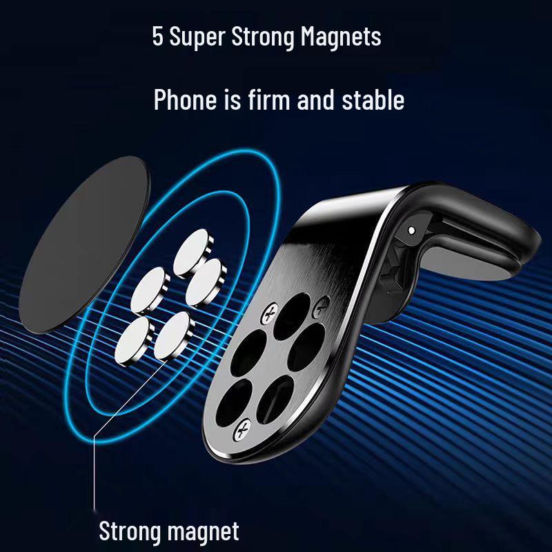 Magnetic Car Phone Holder with Suction Cup & Air Vent Clip - Strong Magnetic Force & Portable Design