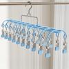 20 Clips Clothes Hanger Windproof Drying Hanger Windproof Stainless Steel Clothes Hanger with 20 Clips Laundry Drying Rack for S