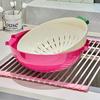 Double-layer Draining Basket Plastic Fruits Vegetable Wash & Drain Basket, Storage Basket, Multi-layer Stackable for Kitchen