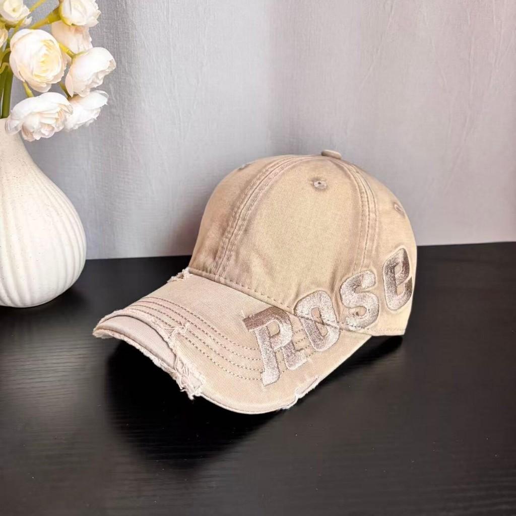 Vintage Style Pink Baseball Cap With Embroidered Letters For Casual Men Women