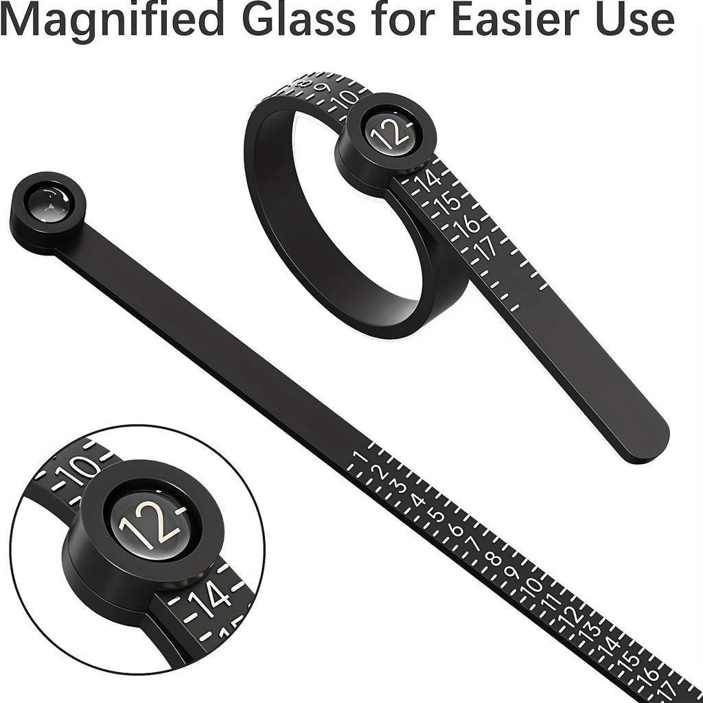 Verbessertes Weiches Ringmaß Messwerkzeug Wiederverwendbares Kunststoff Fingergrößen Messband Klar und Genau Schmuckgrößenbestimmung Werkzeug 1-17 USA Ringmaß