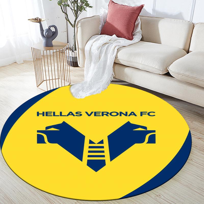Hellas Verona FC pattern round rug,Carpet Rug for Living Room Bedroom Playroom ,Non-slip Floor Mat,Holiday Gifts and Birthday Gifts.