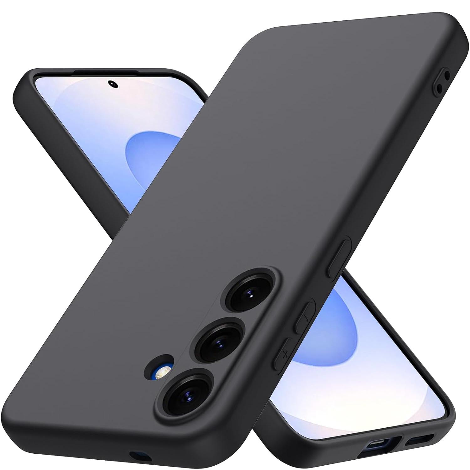 

Жидкий силиконовый чехол для Samsung Galaxy S25 S25Plus S25+ S25 Ultra S24 Жидкий силиконовый чехол для всего корпуса, защитный чехол для камеры, силиконовый чехол Samsung S25 Plus чёрный