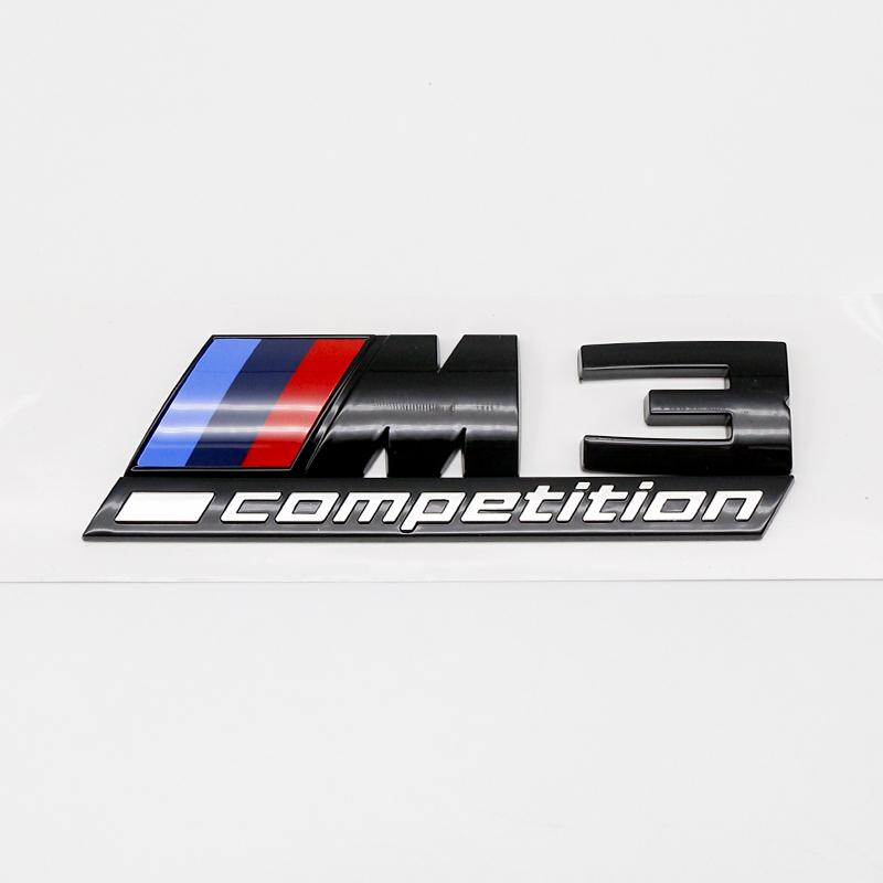 13cm 10.5cm ABS Trunk Emblem Badge For BMW M Power M1 M2 M3 Glossy Black Silver M4 M5 M6 M7 M8 Competition Tuning Accessories