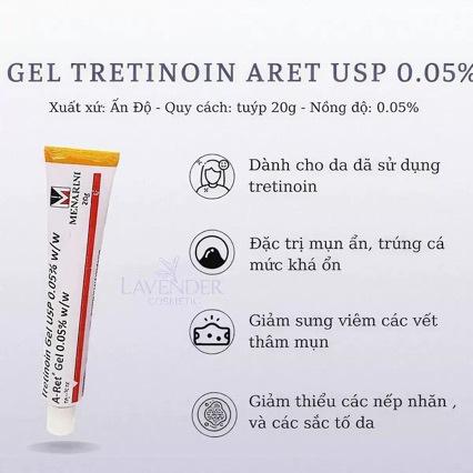0.05% Tretinoin Gel 20g, Vitamin A Retinoid Skin Care Gel for Acne-Prone Skin, A-Ret.
