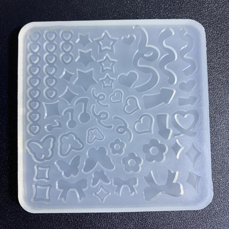 Colorful  Accessories Silicone Mold  Geometry Filler Decors Silicone Mold Keychain Pendant Ornament Mould