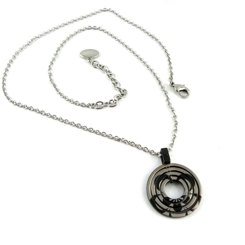 Altesse [L1914] - Collier acier 'Calypso' noir gris