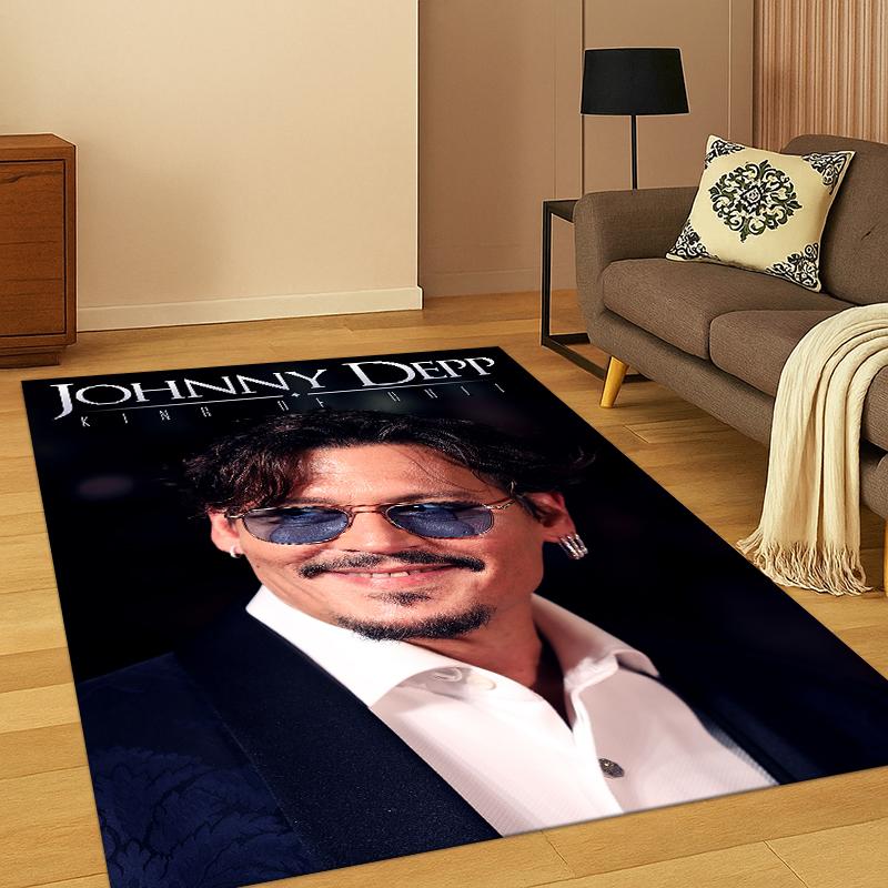 Handsome Johnny Depp Star Carpet Rug for Bedroom Living Room Sofa Playroom Doormat Home Decor,Kid Game Area Rug Non-slip gift