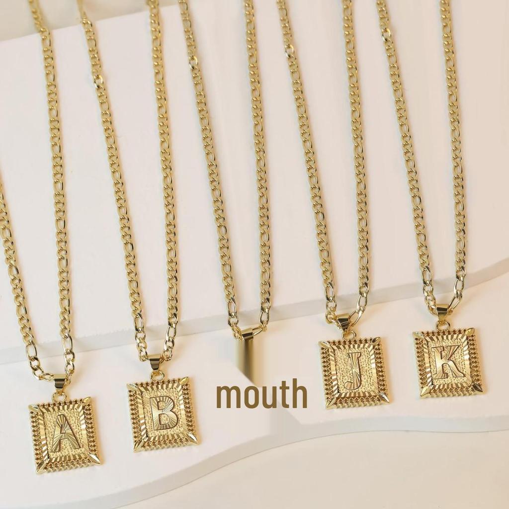 Versatile 26-Letter Square Pendant Necklace - European & American Style