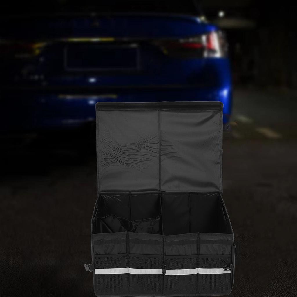Car Trunk Organizer with Lid 63L Large Capacity Collapsible Cargo Storage Box for Vehicles SUVs