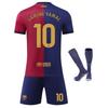 Barcelona 10 Yamal Kinder Fußballtrikot Set Blau Sportbekleidung Jugend Training Spiel Uniform