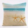 Sofa Pillow Cushion Linen Pillowcase Ocean Shell Series Starfish Pillowcase Car Backrest