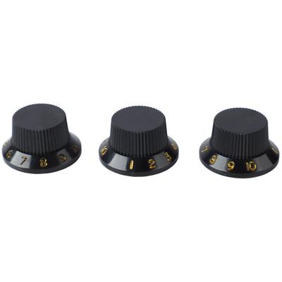 3PCS Potentiometer Rotary Knobs Tone Volume Control Knob Replacement for Electric Guitar Bass Black