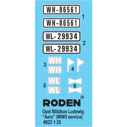 Roden 1/35 Scale German Opel Provaganda Tourist Bus, Aero Military Type, Plastic Model Kit RE35823