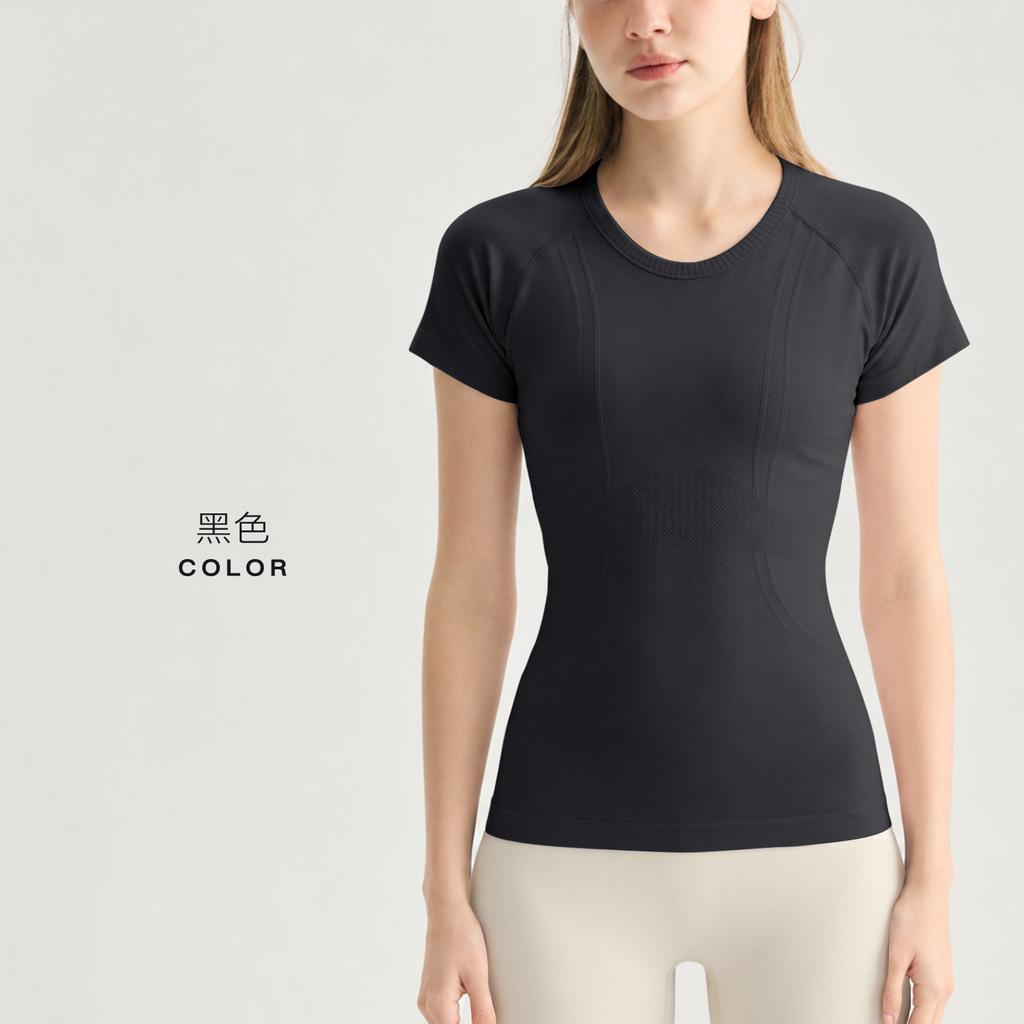 Summer Yoga Short-sleeved Running Sports T-shirt Women's Tight Yoga Clothes Top Professional Pilates Training Fitness Clothes