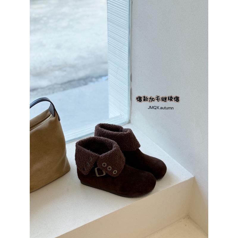 Super popular soft cowhide short boots women s 2025 new fashionable versatile casual and comfortable small round head short women s boots 35