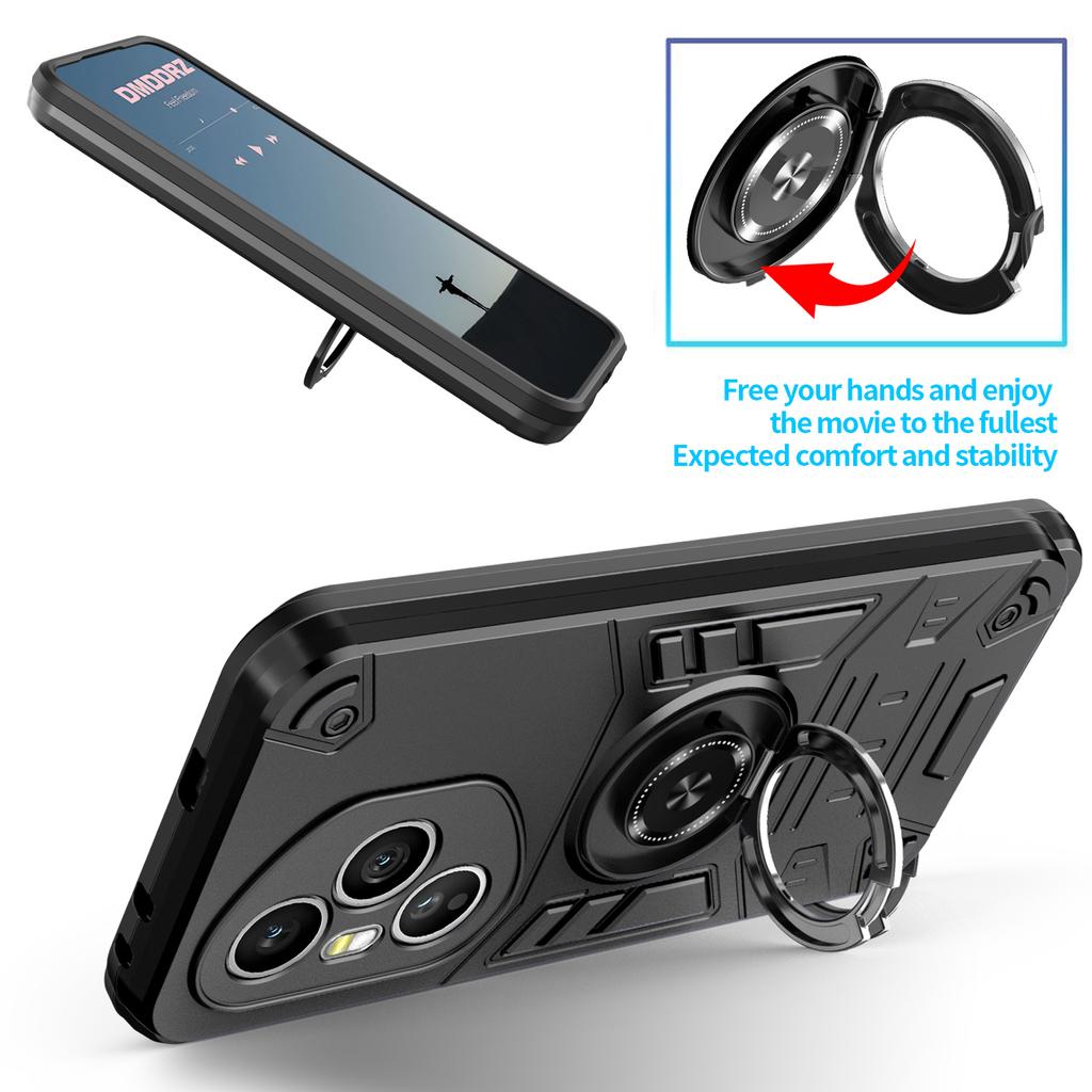 For Honor 400 Pro 5G (Global) Case with Ring Holder Kickstand PC + TPU Anti-Fall Phone Cover