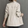 2026 New Korean Style Slim-Fit Windbreaker for Women, Spring and Autumn Stand-Up Collar Solid Color Coat