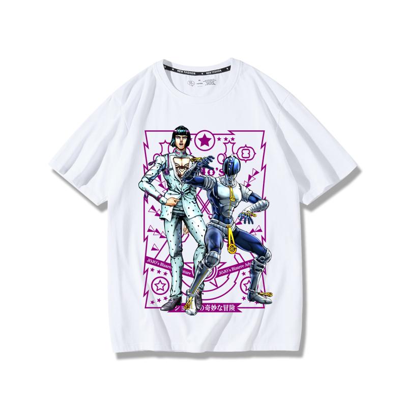 JoJo's Bizarre Adventure anime potlač postáv letné pánske 100% bavlnené tričko vonkajšie ležérne pohodlné trendové streetwear