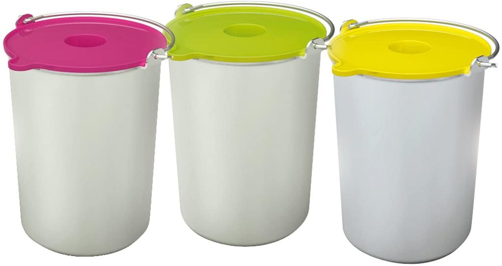 H.Koenig BO325 Sada 3 misek pro zmrzlinovač HF250, 3 nádoby po 1,5 l, nerezová ocel, stříbrná, růžová, žlutá a limetkově zelená, plast