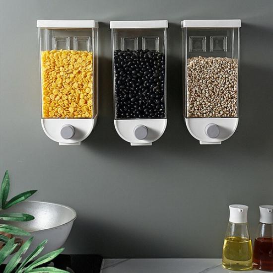 Cereal Dispenser Dry Food Coffee Beans Storage Container Wall-mounted Home Tools