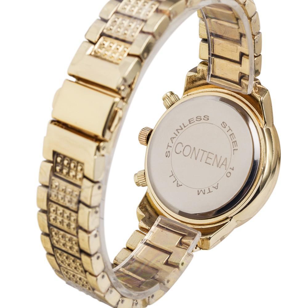 Luxury Gold Watch for Women Geneva Brand New Ladies Quartz Watch Full Stainless Steel with Rhinestones Elegant Wristwatch G