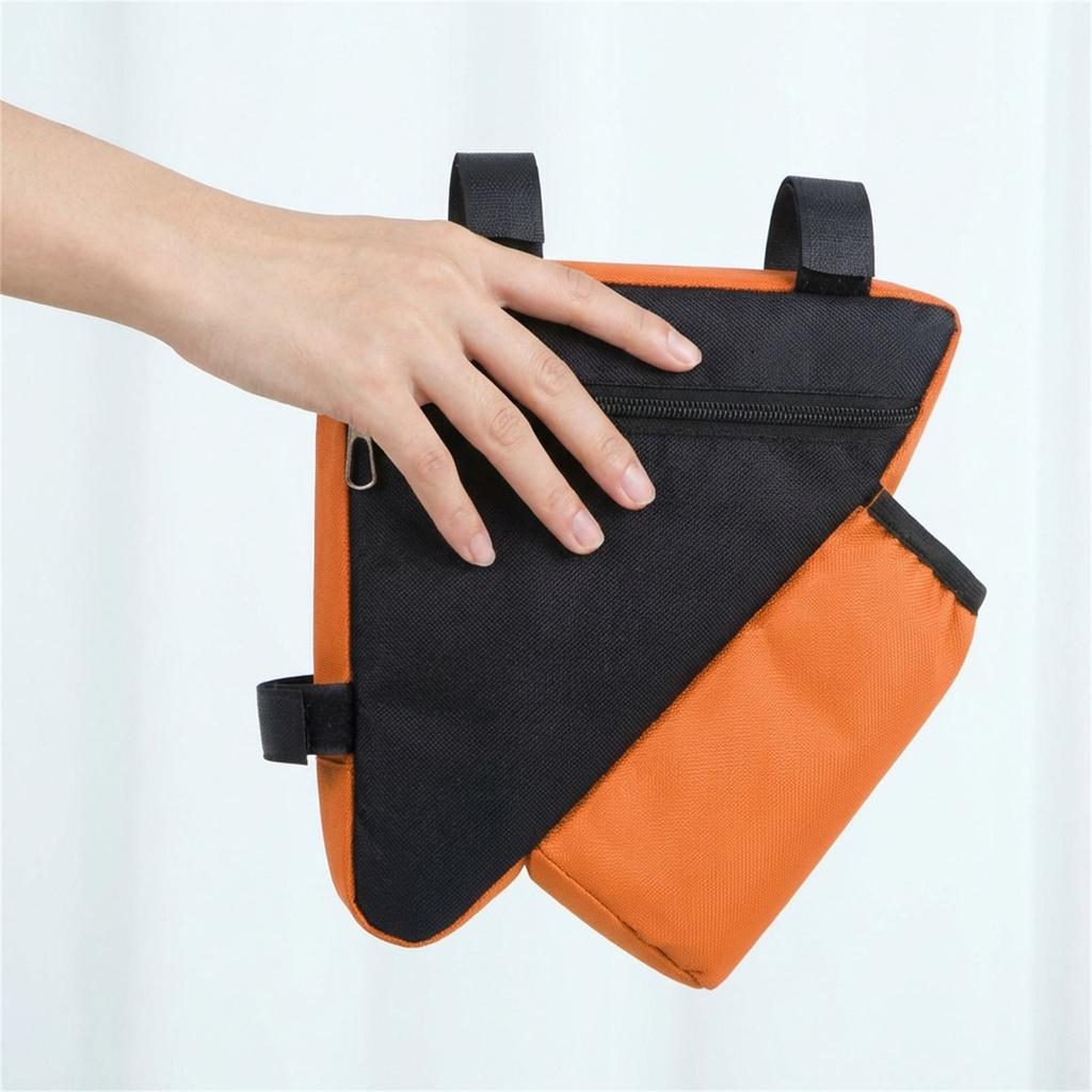 Bike Triangle Storage Bag with Water Bottle Pouch Rainproof Cycling Bag Bike Front Frame Tube Bags Accessories