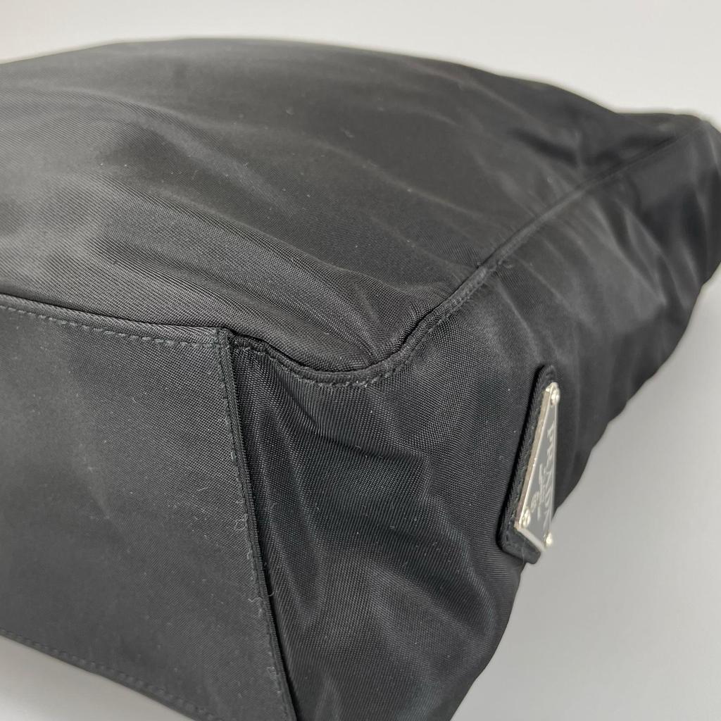 PRADA Triangle logo Tote Bag black Women used