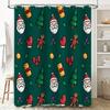 Christmas Decor Shower Curtain with Festive Print Waterproof Fabric Perfect for Holiday Season Decoration