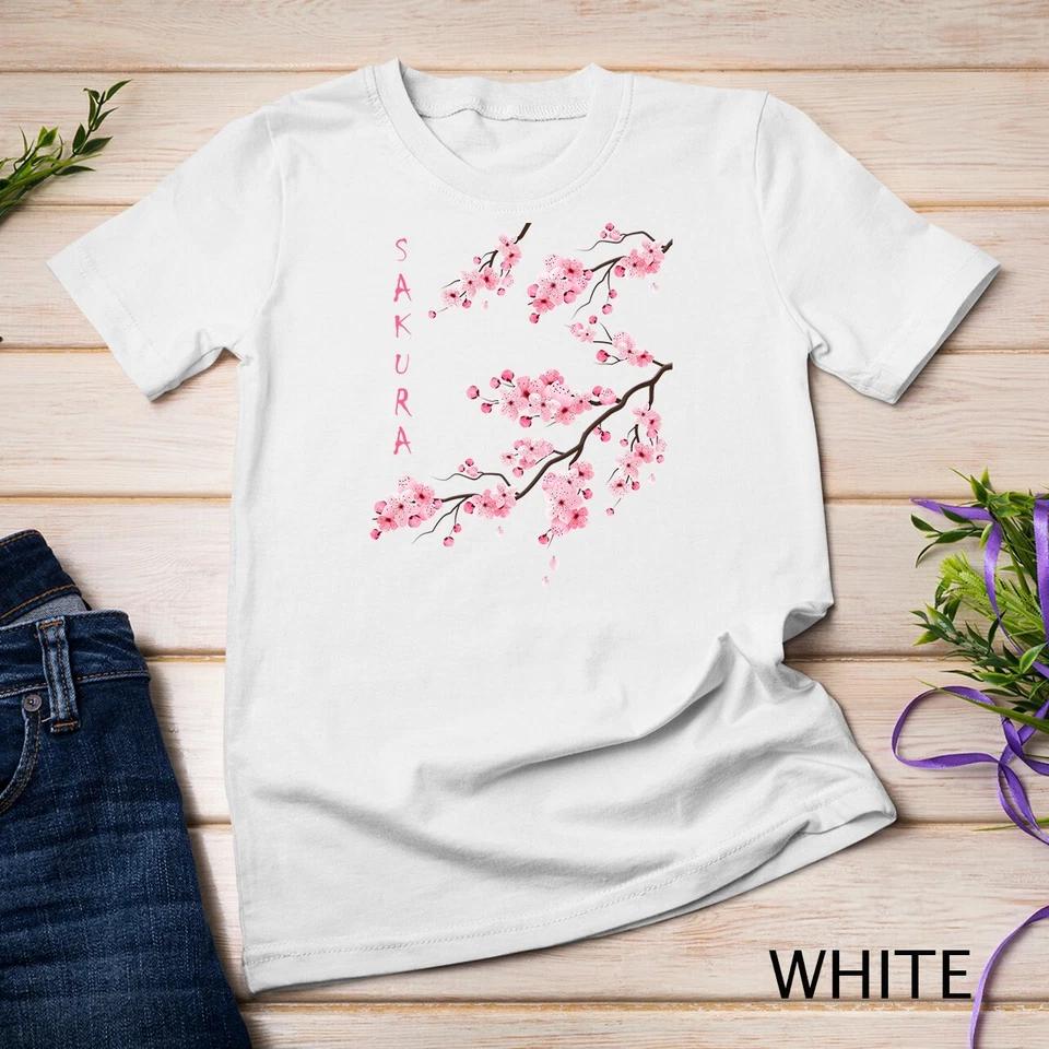 Vintage Sakura Cherry Blossom Japanese Graphical Art Unisex T-shirt 10 3XL