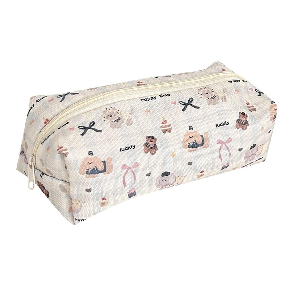 Cartoon Cute Puppy Pencil Case Canvas Large Capacity Pen Bags Stationery Bag School Supplies