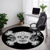1pc Skull DayOfTheDead Office Round Area Rug, Under Office Chairs Bedroom Living Room Home Decor, Room Deco, Available In Various Sizes