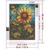 5d DIY Diamond Painting Cross Stitch Colored Glass Sunflower Diamond Embroidery Mosaic Full Round Drill Home Decor Arts
