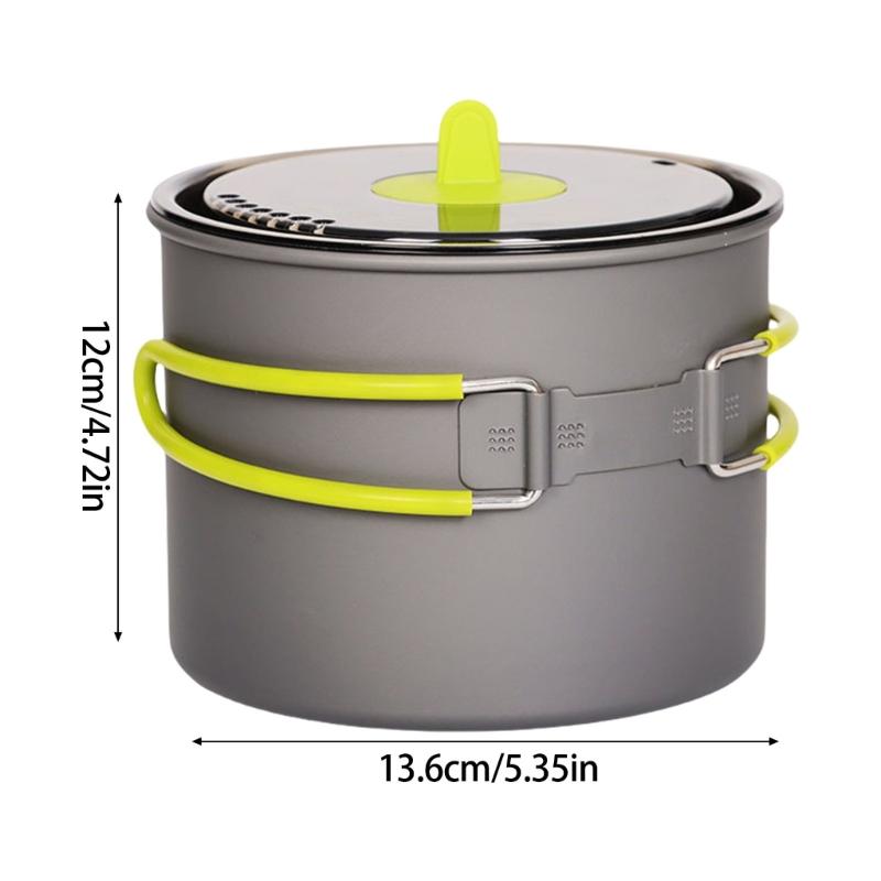 Outdoor NonStick Camping Cookware with Lid Outdoor Cooking Pots Portable Cooking Utensils for Outdoor Camping Picnic
