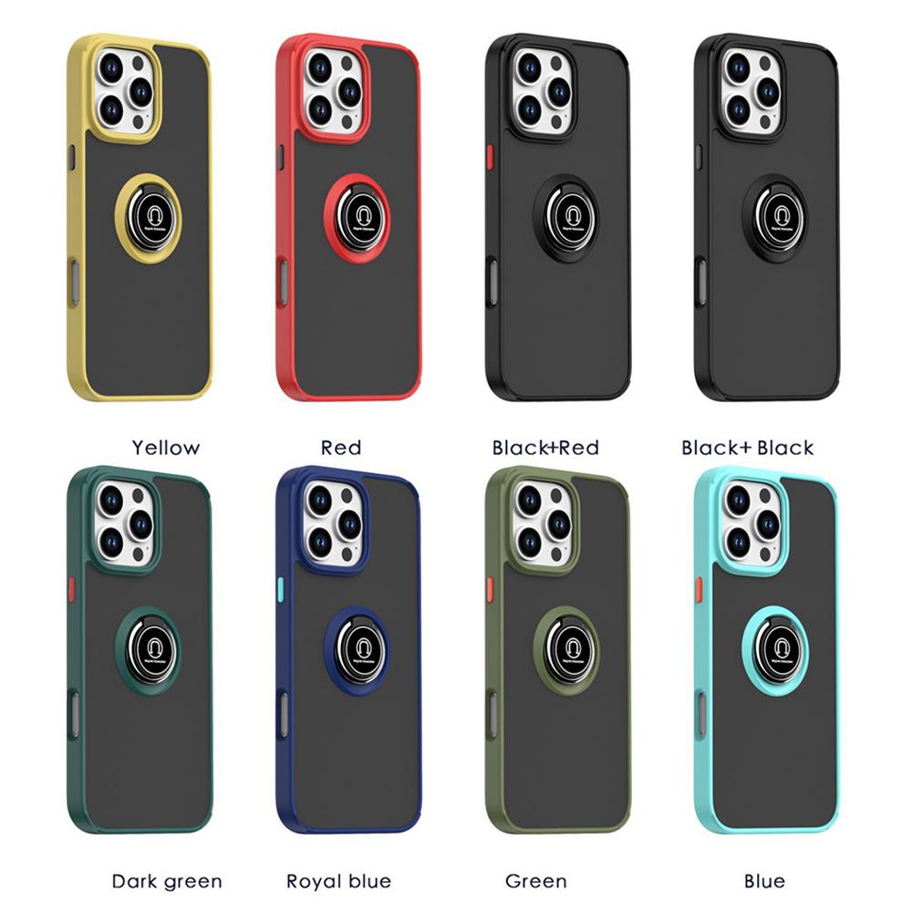 For iPhone 16 Pro Max Case Shockproof Armor Magnetic Ring Fold Rotate Holder Cover For iPhone 16 Plus 16Pro Max Matte Phone Case