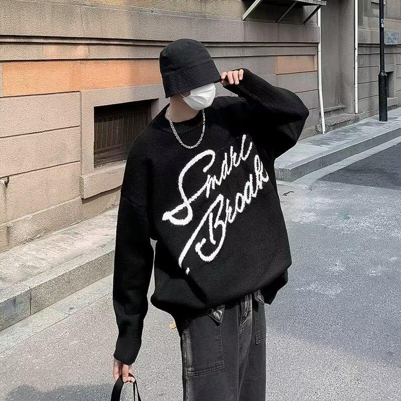 Herren Trendiger Rundhals Strickpullover - Herbst/Winter 2024 Lockere Passform