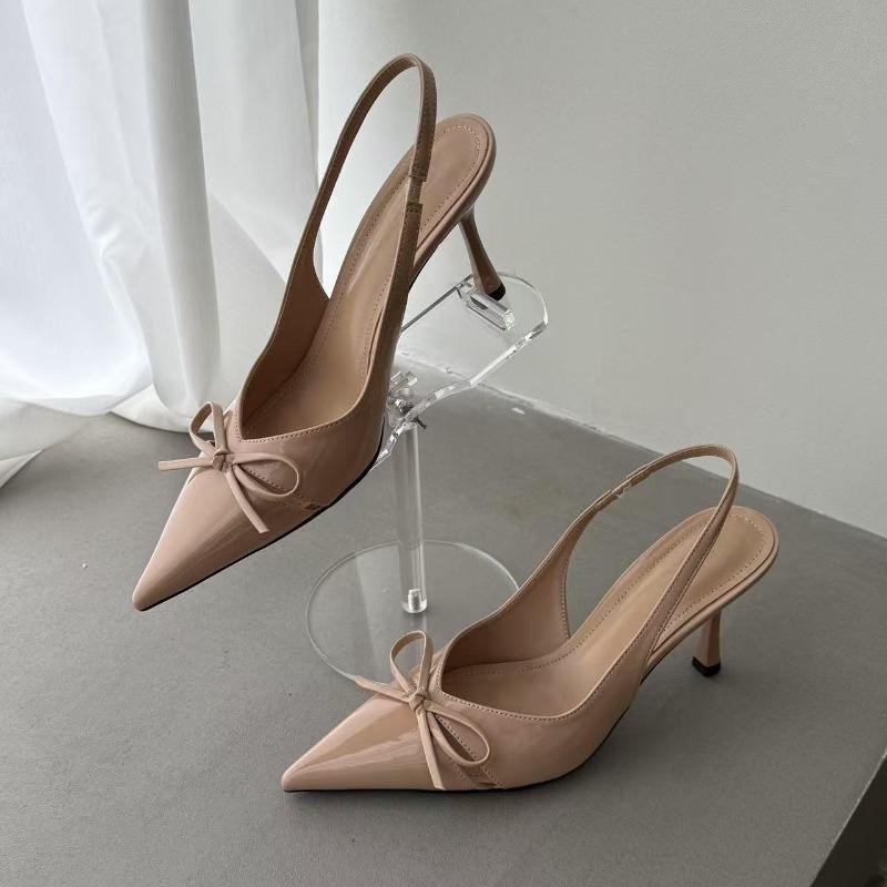 New Summer Slip on High Heel Women Sandals Butterfly-knot Singbacks Pumps Stripper Party Female Sandals Zapatos Mujer
