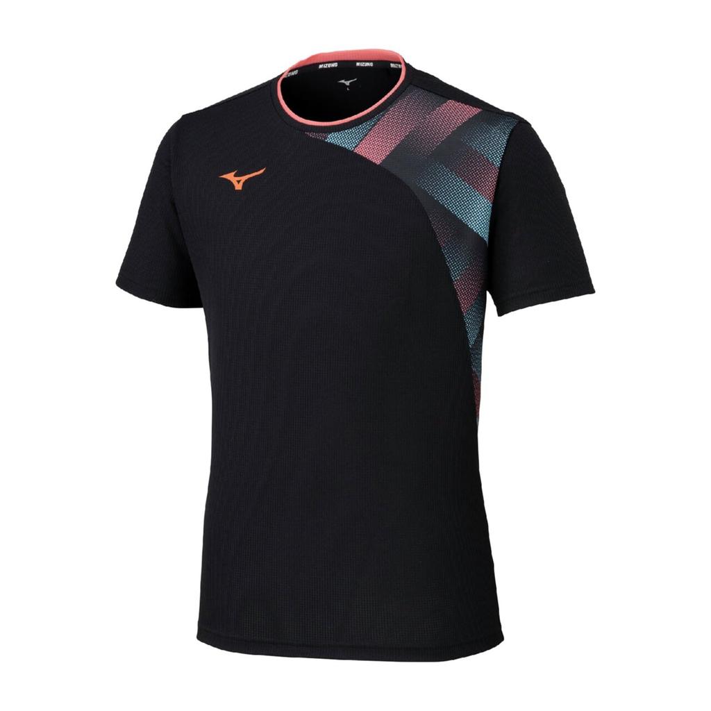 Dry Aeroflow Game Shirt, Short Sleeve, Dynamotion Fit, Highly Breathable, Perfect for Tennis and Badminton, Unisex, Black, Size S (62JAC012)