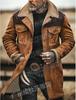 Men's 2026 Autumn/Winter Suede Patchwork Jacket with Multi-Pocket Zipper