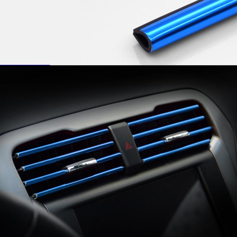 10 Pcs Car Air Conditioner Outlet Decorative Soft Strip Accessories Auto Interior Grille Decorative Strip Universal U-Shaped