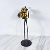 Minimalist Black Men Ornaments Golden Ball Decorative Character Statue Desk Decoration Abstract Figure Sculpture