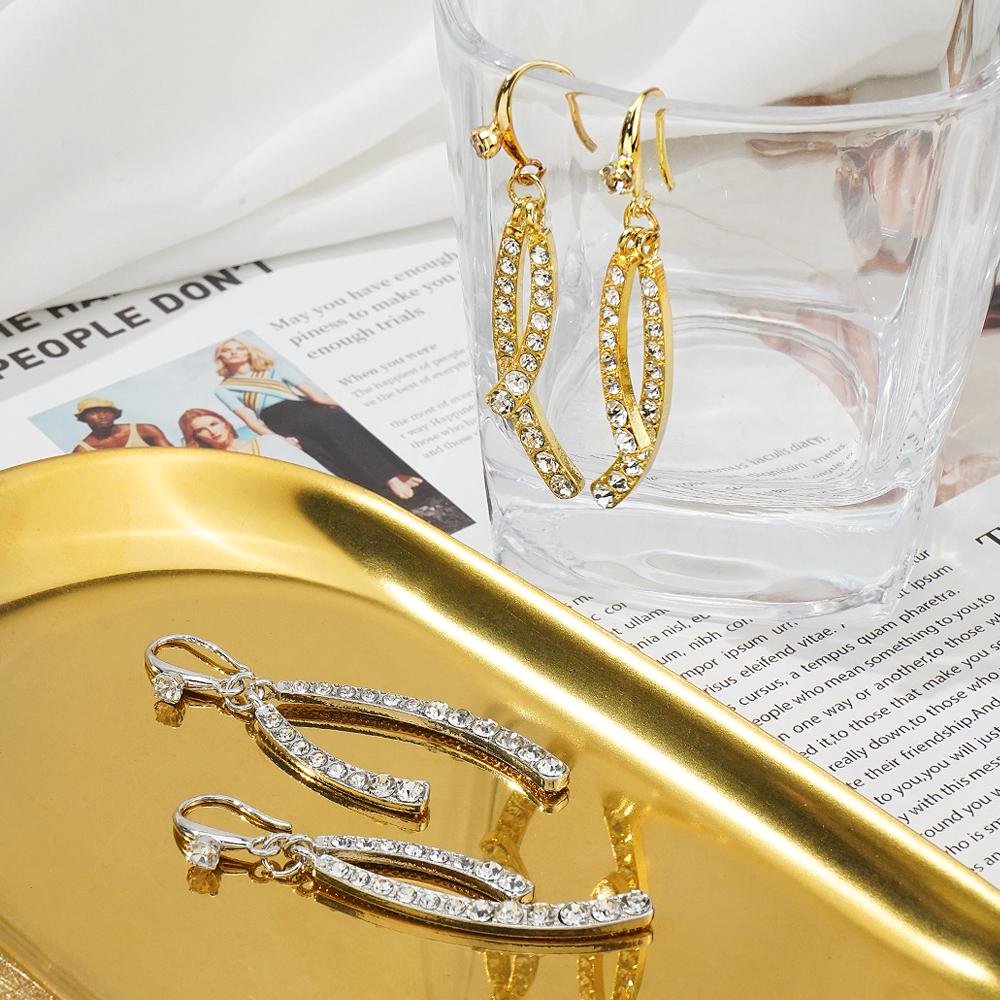 Diamond Luxury Pendant Charm Jewelry Women's Versatile Temperament Nightclub Earrings