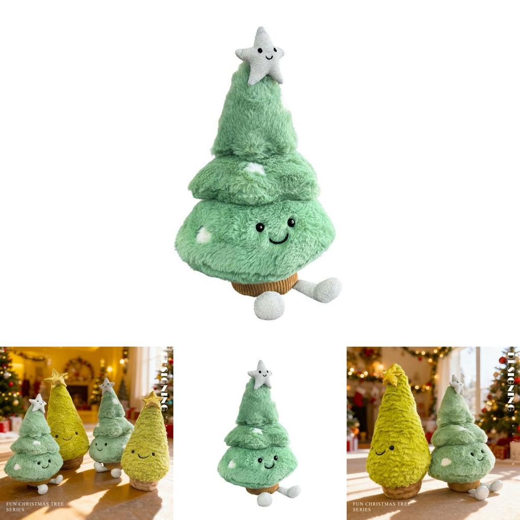 Christmas Tree Plush Cushion With Soft Short Plush For Holiday Cheer Gift