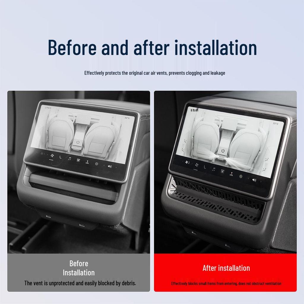 MYModel3 Rear Console Screen & Air Vent Protective Mesh Cover