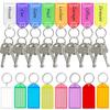 12/36Pcs Writable Keychain Tags Reusable Name Identification Tags Plastic Key Tags with Blank Paper Keys Travel Accessories