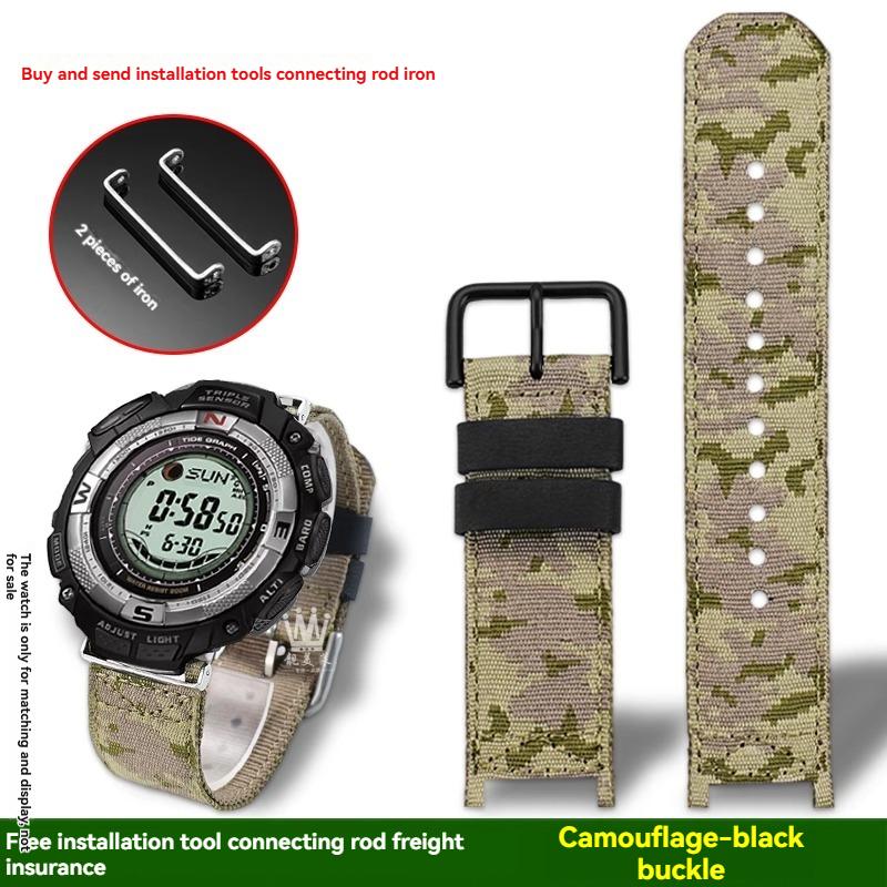 

для Casio PRG-240 PRG-130Y/T PRW-1500 PRG-130 Альпинизм Нейлон Холст Водонепроницаемый Ремешок и Инструмент Спортивные Аксессуары для Ремешка 0mm