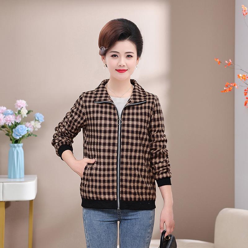 Women's Short Jacket New Chinese Women's Plaid Top Jacket